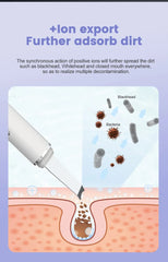 Portable Ultrasonic Facial Scraper Deep Cleansing Blackhead Remover and Pore Cleaner for Face and Nose