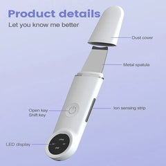 Portable Ultrasonic Facial Scraper Deep Cleansing Blackhead Remover and Pore Cleaner for Face and Nose