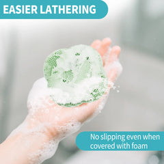 Silicone Body Scrubber-Handheld Shower Cleansing Brush Soft Exfoliating Bath Sponge with Shampoo Brush Head Body Massager