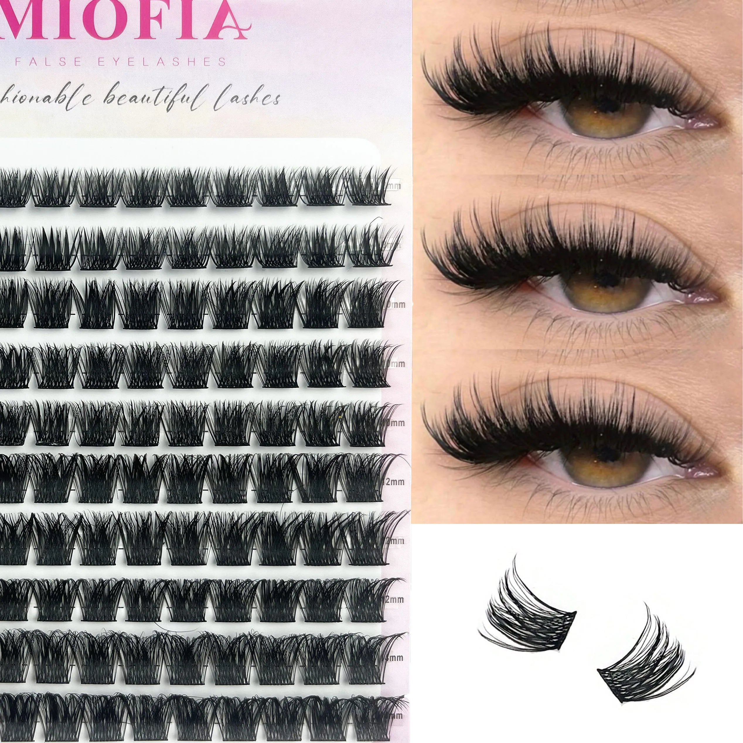 120 Cluster Individual Lashes D Curl 8-14mm Mixed Tray Natural Eyelash Extension 3D Faux Mink Eyelashes bunches Makeup Tools