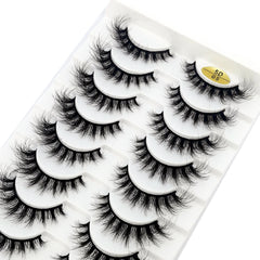 10 Pairs Natural 3d Mink Lashes Soft False Eyelashes Cross Messy Dense Eye Lashes Extension Makeup Faux Cils Maquillaje