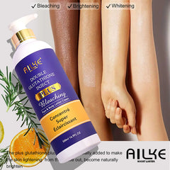 AILKE Glutathione PLUS Skin Care Set, Advanced Lightening Lotion, Moisturizes Softens Skin, Skin Bleaching Kit for Men, Women