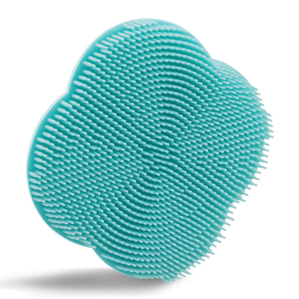 Silicone Body Scrubber-Handheld Shower Cleansing Brush Soft Exfoliating Bath Sponge with Shampoo Brush Head Body Massager