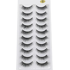 10 Pairs Natural 3d Mink Lashes Soft False Eyelashes Cross Messy Dense Eye Lashes Extension Makeup Faux Cils Maquillaje