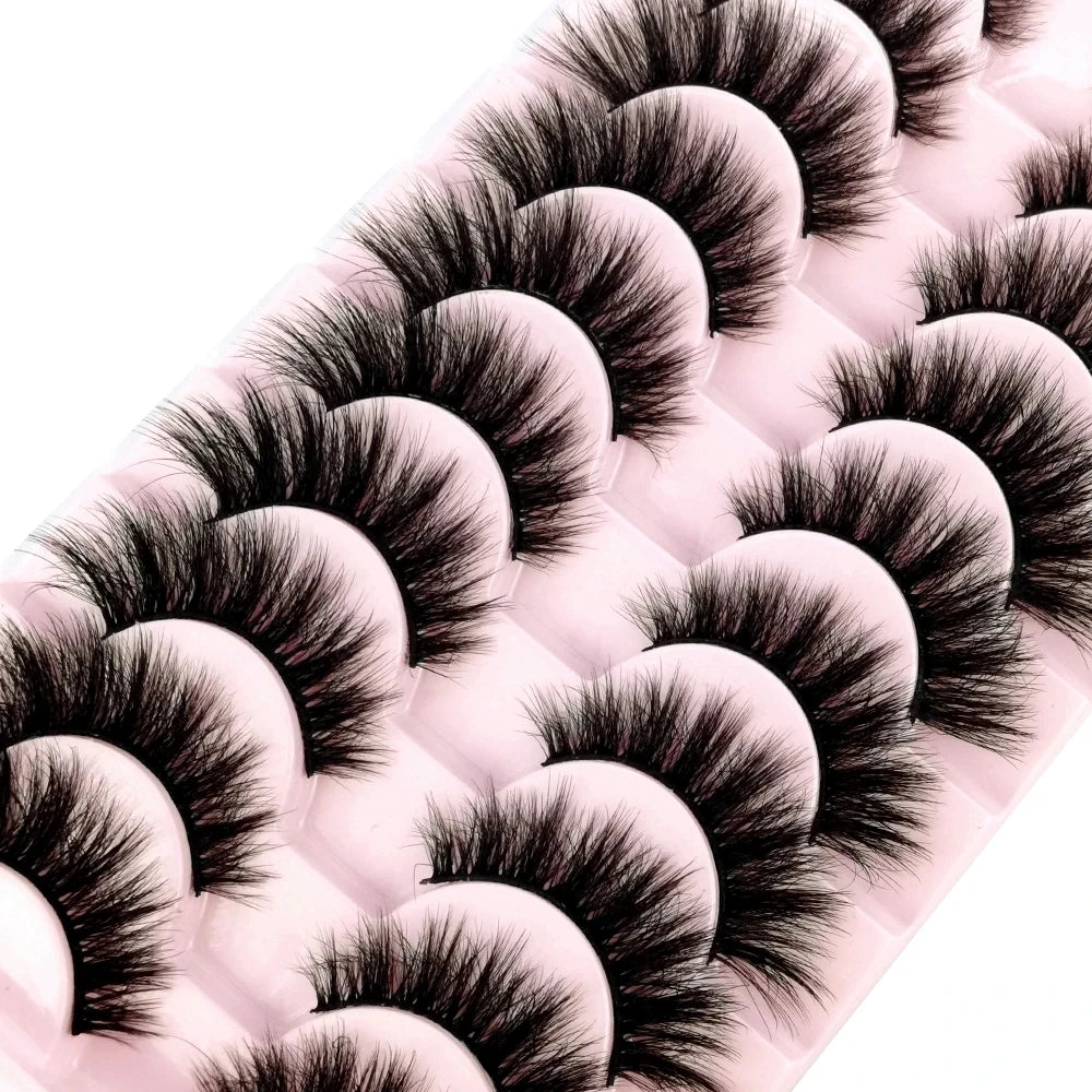10 Pairs Natural 3d Mink Lashes Soft False Eyelashes Cross Messy Dense Eye Lashes Extension Makeup Faux Cils Maquillaje