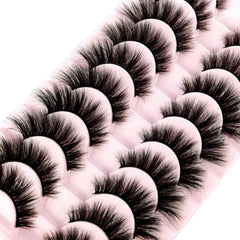 10 Pairs Natural 3d Mink Lashes Soft False Eyelashes Cross Messy Dense Eye Lashes Extension Makeup Faux Cils Maquillaje