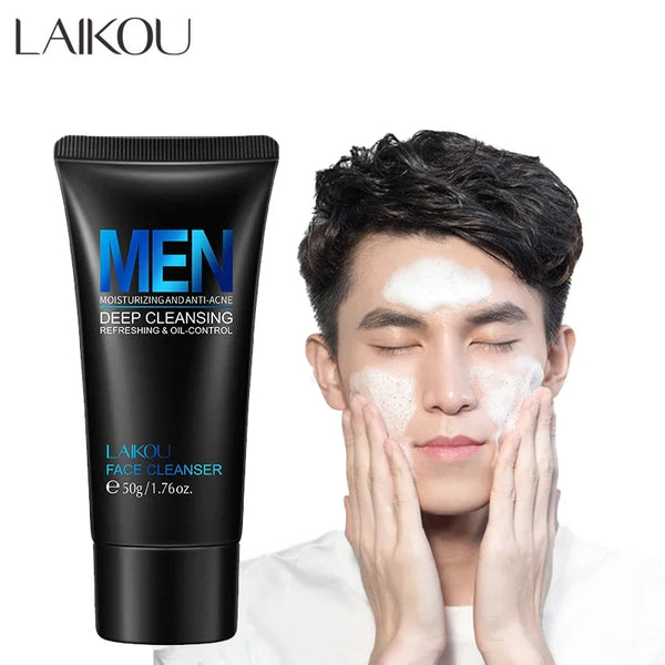 Men's facial Cleanser Rich Foam Deep Clean Remove Grease Improve Oily Face Wash Cream Gentle Moisturizing Remove Blackhead