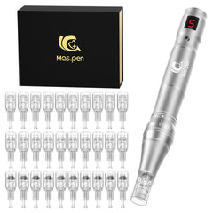 Professional High Frequency And Mute Dermapen Wireless Electric Microneedling Derma Pen With 30 Replaceable Needle Cartridges