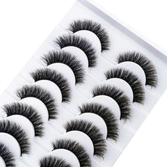 10 Pairs Natural 3d Mink Lashes Soft False Eyelashes Cross Messy Dense Eye Lashes Extension Makeup Faux Cils Maquillaje