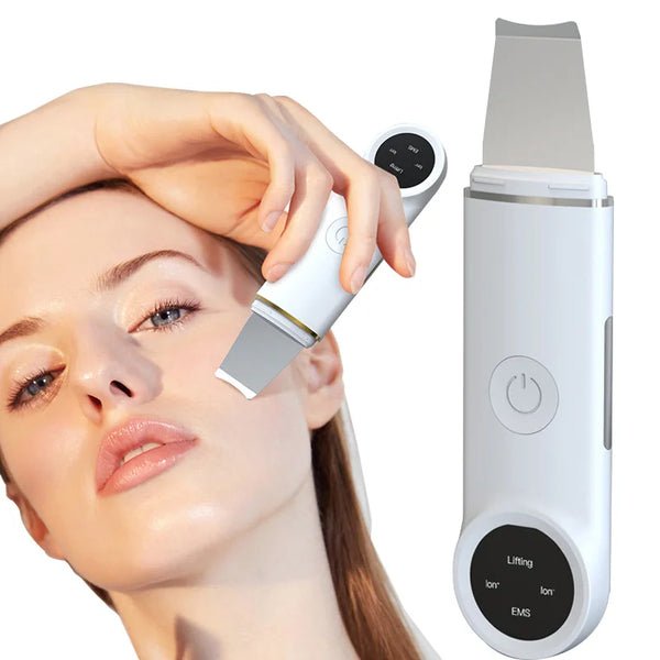 Portable Ultrasonic Facial Scraper Deep Cleansing Blackhead Remover and Pore Cleaner for Face and Nose