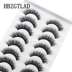 10 Pairs Natural 3d Mink Lashes Soft False Eyelashes Cross Messy Dense Eye Lashes Extension Makeup Faux Cils Maquillaje