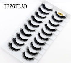 10 Pairs Natural 3d Mink Lashes Soft False Eyelashes Cross Messy Dense Eye Lashes Extension Makeup Faux Cils Maquillaje