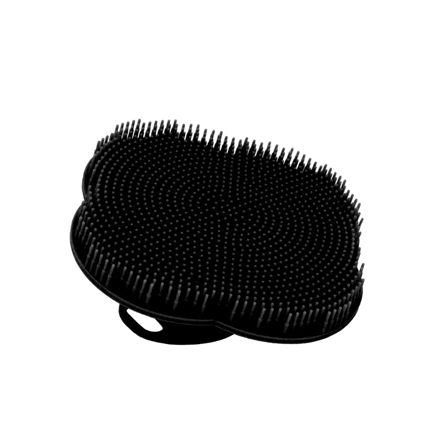 NEW Silicone Body Scrubber-Handheld Shower Cleansing Brush Soft Exfoliating Bath Sponge with Shampoo Brush Head Body Massager