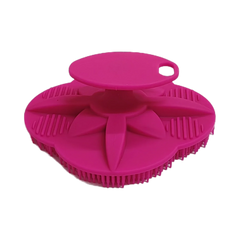 1Pcs Silicone Body Scrubber-Handheld Shower Cleansing Brush Soft Exfoliating Bath Sponge with Shampoo Brush Head Body Massager