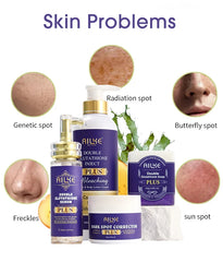 AILKE Glutathione PLUS Skin Care Set, Advanced Lightening Lotion, Moisturizes Softens Skin, Skin Bleaching Kit for Men, Women