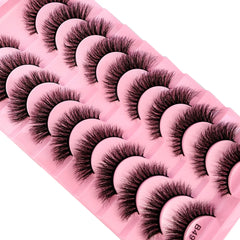 10 Pairs Natural 3d Mink Lashes Soft False Eyelashes Cross Messy Dense Eye Lashes Extension Makeup Faux Cils Maquillaje