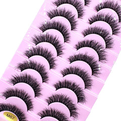 10 Pairs Natural 3d Mink Lashes Soft False Eyelashes Cross Messy Dense Eye Lashes Extension Makeup Faux Cils Maquillaje