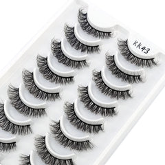 10 Pairs Natural 3d Mink Lashes Soft False Eyelashes Cross Messy Dense Eye Lashes Extension Makeup Faux Cils Maquillaje
