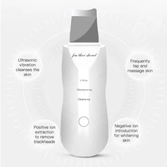 Electric Ultrasonic Skin Scrubber Vibration Face Spatula Peeling Blackhead Remover Facial Lifting Cleansing Ultrasonic Skin Care