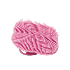 NEW Silicone Body Scrubber-Handheld Shower Cleansing Brush Soft Exfoliating Bath Sponge with Shampoo Brush Head Body Massager