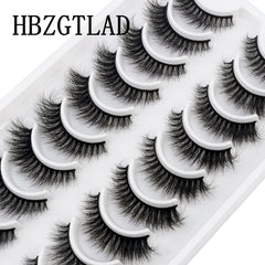 10 Pairs Natural 3d Mink Lashes Soft False Eyelashes Cross Messy Dense Eye Lashes Extension Makeup Faux Cils Maquillaje