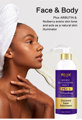 AILKE Glutathione PLUS Skin Care Set, Advanced Lightening Lotion, Moisturizes Softens Skin, Skin Bleaching Kit for Men, Women