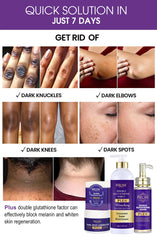 AILKE Glutathione PLUS Skin Care Set, Advanced Lightening Lotion, Moisturizes Softens Skin, Skin Bleaching Kit for Men, Women