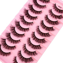10 Pairs Natural 3d Mink Lashes Soft False Eyelashes Cross Messy Dense Eye Lashes Extension Makeup Faux Cils Maquillaje