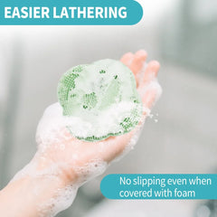 Silicone Body Scrubber-Handheld Shower Cleansing Brush Soft Exfoliating Bath Sponge with Shampoo Brush Head Body Massager