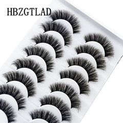 10 Pairs Natural 3d Mink Lashes Soft False Eyelashes Cross Messy Dense Eye Lashes Extension Makeup Faux Cils Maquillaje