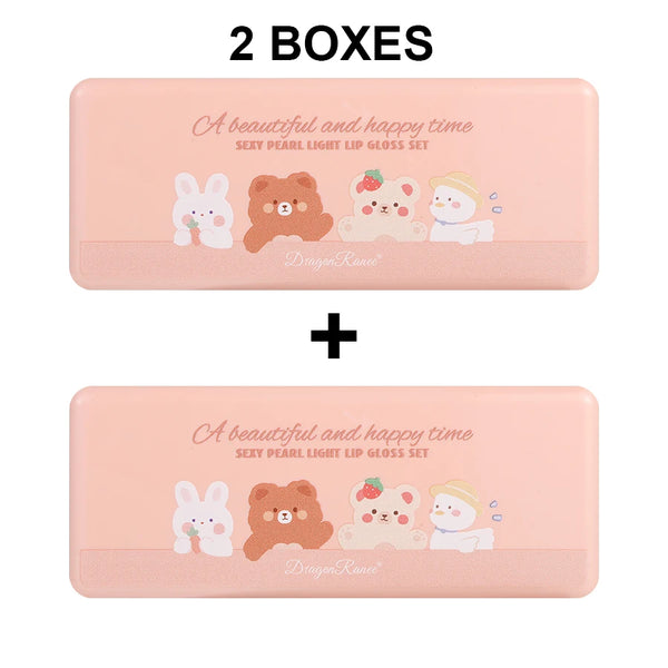 Set of 10 Shimmering Lip Glosses, Easy to Apply, Lip Glaze, Lipstick, Non-Stick Cup, Non-Fading, Moisturizing, Shiny Lip Gloss, Glass Lip, Shimmering Pearlescent Lip Gloss Set