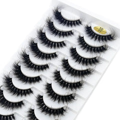 10 Pairs Natural 3d Mink Lashes Soft False Eyelashes Cross Messy Dense Eye Lashes Extension Makeup Faux Cils Maquillaje