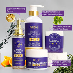AILKE Glutathione PLUS Skin Care Set, Advanced Lightening Lotion, Moisturizes Softens Skin, Skin Bleaching Kit for Men, Women