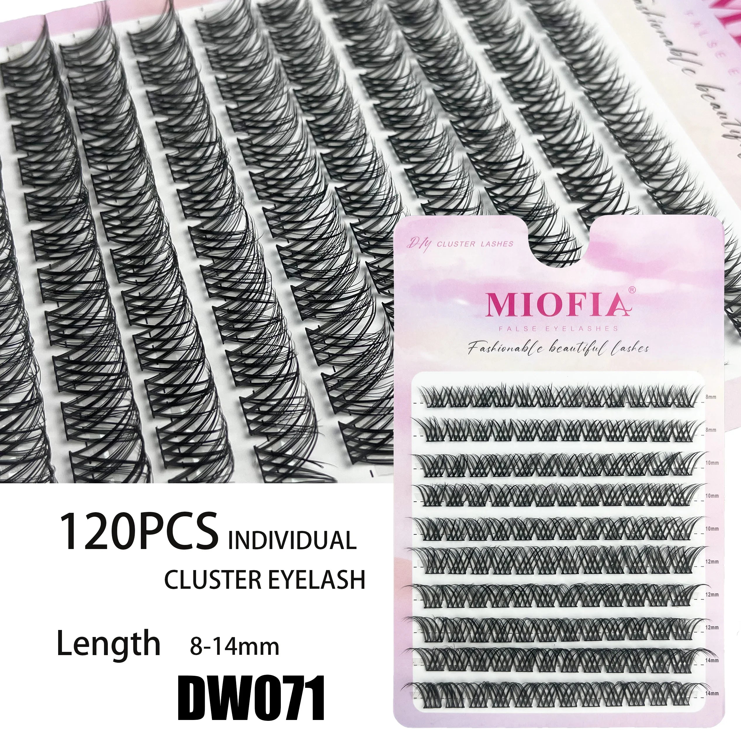 120 Cluster Individual Lashes D Curl 8-14mm Mixed Tray Natural Eyelash Extension 3D Faux Mink Eyelashes bunches Makeup Tools