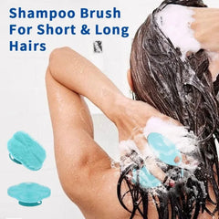1Pcs Silicone Body Scrubber-Handheld Shower Cleansing Brush Soft Exfoliating Bath Sponge with Shampoo Brush Head Body Massager