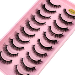 10 Pairs Natural 3d Mink Lashes Soft False Eyelashes Cross Messy Dense Eye Lashes Extension Makeup Faux Cils Maquillaje