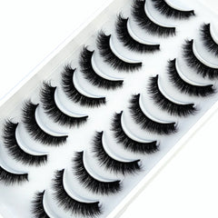 10 Pairs Natural 3d Mink Lashes Soft False Eyelashes Cross Messy Dense Eye Lashes Extension Makeup Faux Cils Maquillaje