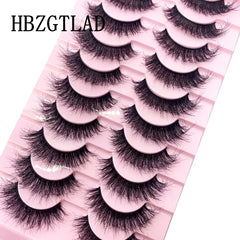 10 Pairs Natural 3d Mink Lashes Soft False Eyelashes Cross Messy Dense Eye Lashes Extension Makeup Faux Cils Maquillaje