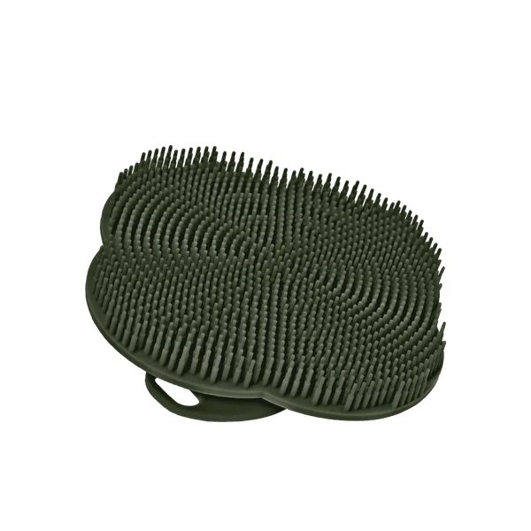 NEW Silicone Body Scrubber-Handheld Shower Cleansing Brush Soft Exfoliating Bath Sponge with Shampoo Brush Head Body Massager