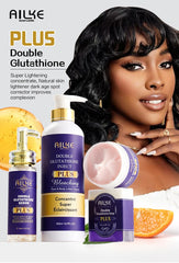AILKE Glutathione PLUS Skin Care Set, Advanced Lightening Lotion, Moisturizes Softens Skin, Skin Bleaching Kit for Men, Women
