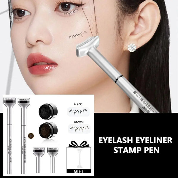 1 Set Eyelash Seal DIY Lower Lash Extension Stamps Silicone Makeup Tool For Beginner Convenient Natural Simulation Mascara Stick