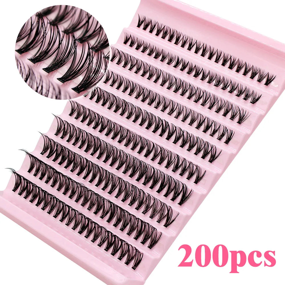 Big Capacity Super Bunch DIY Cluster Lashes 8-16mm Mix Charm Style Eyelashes Extension False Eyelash Makeup Tool Russian Volume